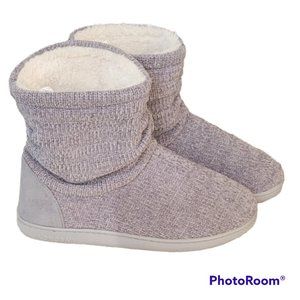 LongBay Chenille Knit Bootie Slippers Plush Fleece Memory Foam NEW